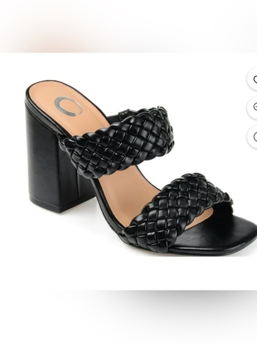 Journee Collection Melissa Black Braided Double-Band Block Heel Mules